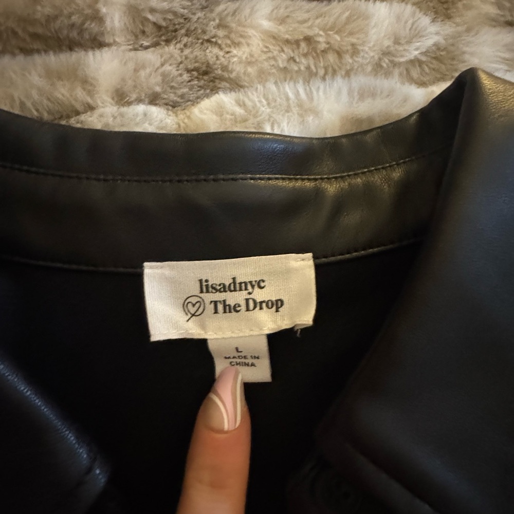 Black Faux Leather Jacket - Picture 6 of 8